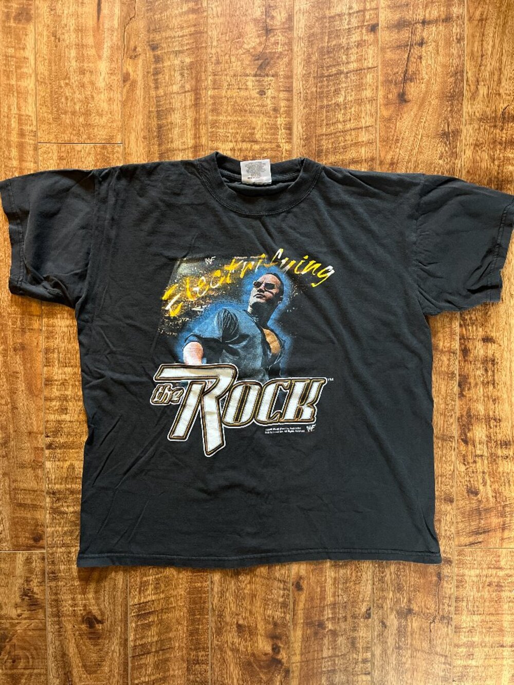 WWF The Rock Black T Shirt Size XL Xtra Large